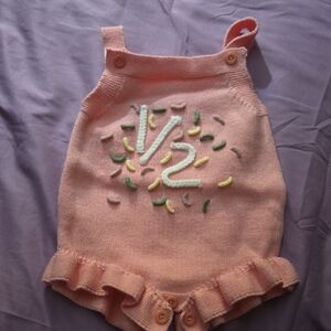 Peach Knit Kids One Piece
